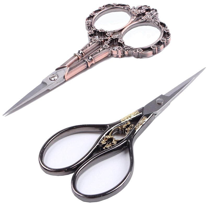 BIHRTC Vintage Plum Blossom Clouds Sewing Scissors for Embroidery, Sewing, Craft, Art Work & Everyday Use - Pack of 2,1pc Per Design - Image 1